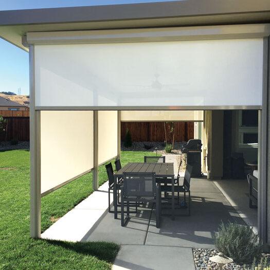 Beige FRT shade showing track