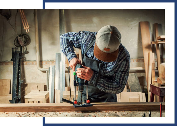 Man working with wood