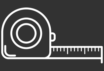Measuring tape icon to measure your space for your sun shades